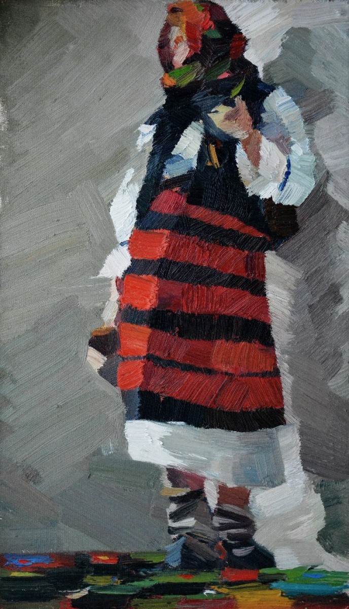 "Studiu. Figură în național" by Cătălin Graur, 2015, oil on canvas