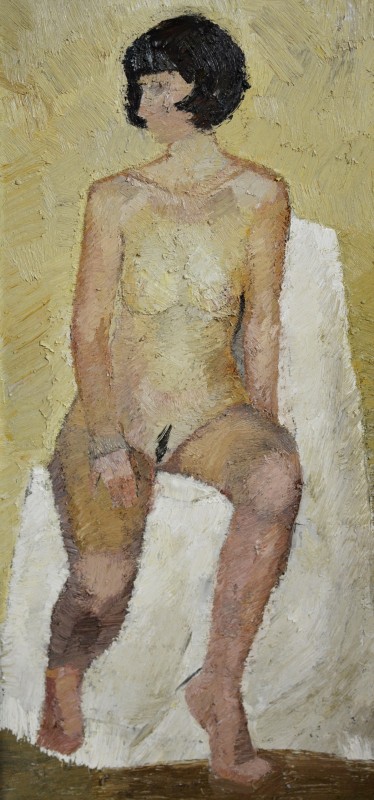 "Nude" by Alexandra Clapatiuc, 2009, 880x420mm, oil on canvas