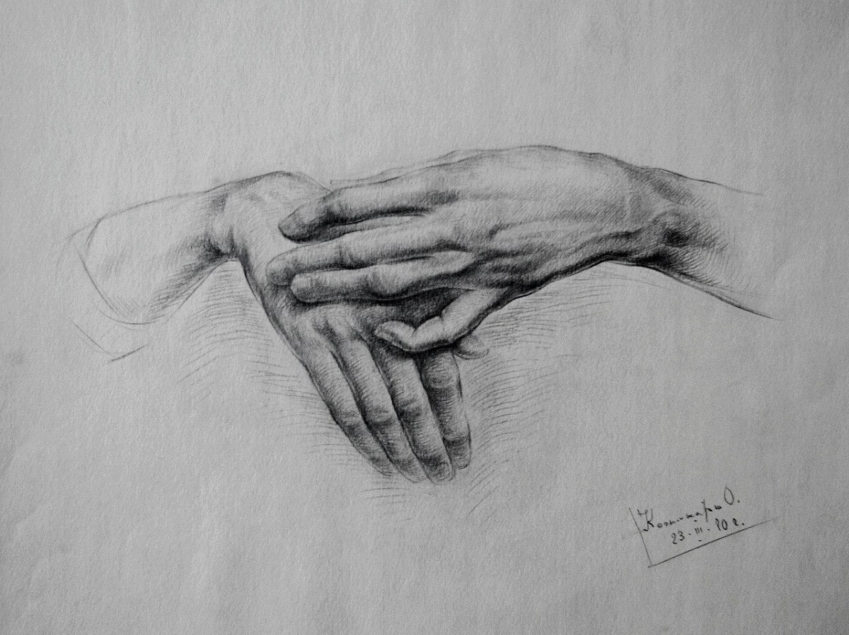 "Drawing. Gypsum, head, hands, feet" by Oleg Cojocaru