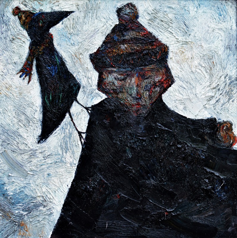 "Compoziție. Двое" by Cristina Demian, 2015, 680x680mm, oil on canvas