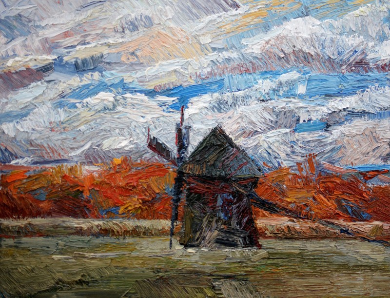"Motiv. Sibiu" by Ștefan Mocanu, 2018, 320x420mm, ulei pe pânză