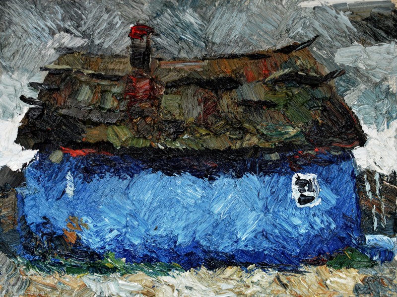"Motiv. Căsuță" by Ion Țoncu, 2016, 320x420mm, oil on canvas