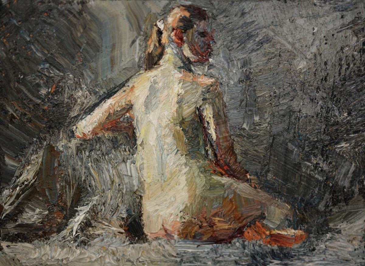 "Studiu. Nud" by Lia Aminov, 2005, 220x300mm, ulei pe pânză