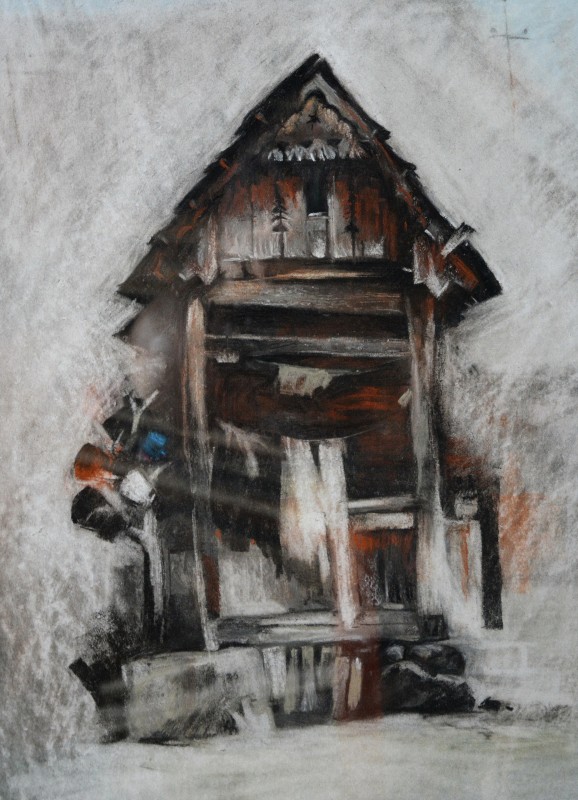 "Рисунок. Пленэр. Продолжительный" by Оксана Цип, 450x350mm, пастель / бумага