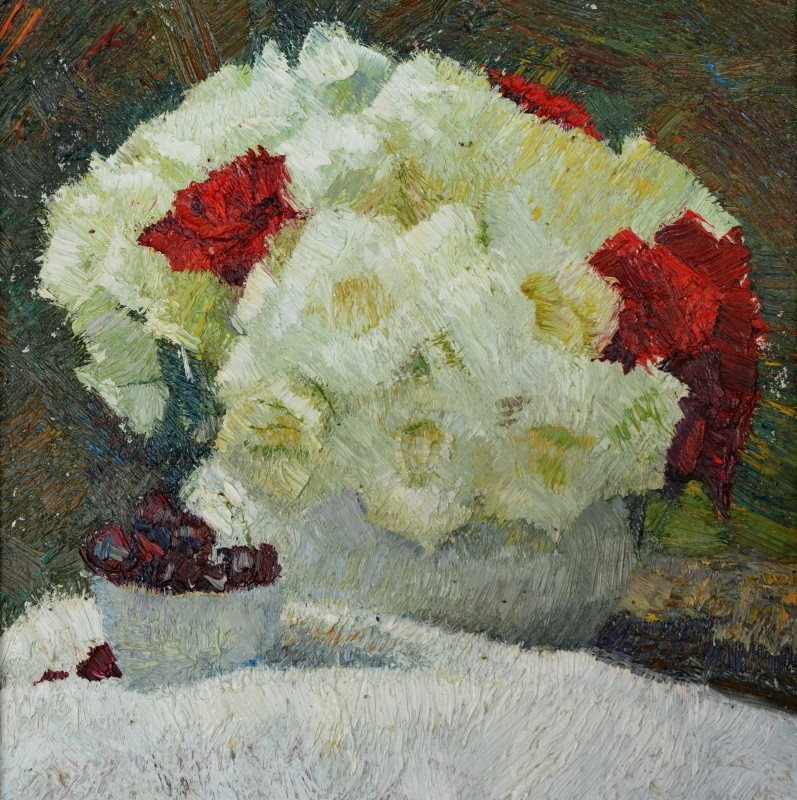 "Studiu cu flori" by Виcтор Теслару, 2014, 300x300mm, масло / холст