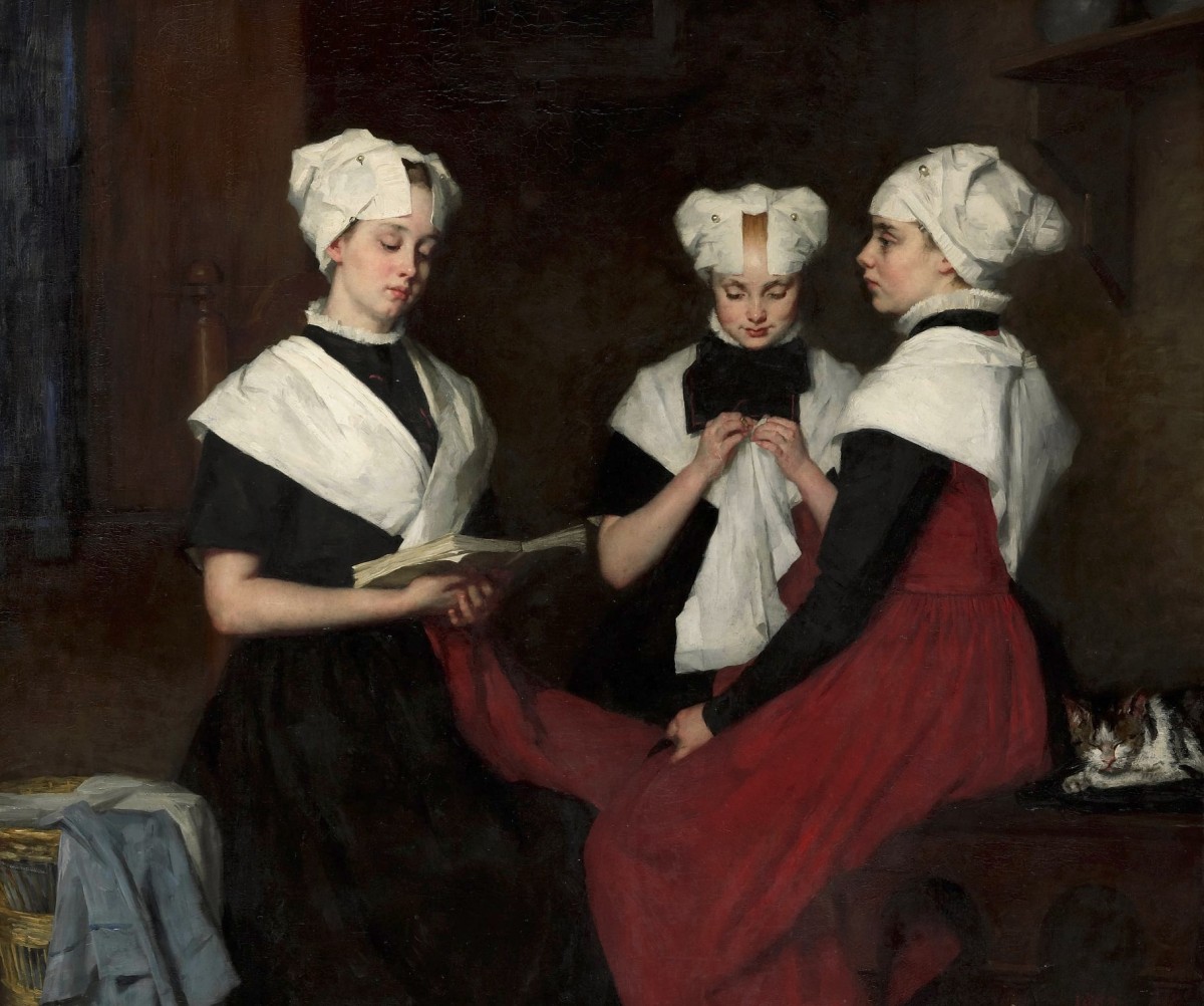 "Compoziție. Oameni" by Thérèse Schwartze