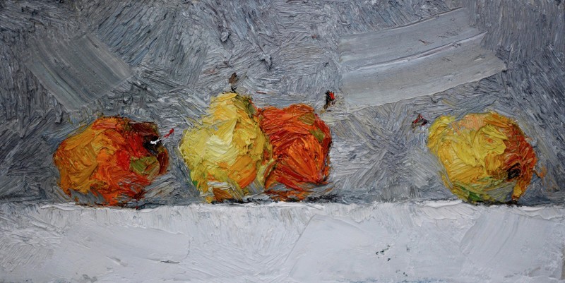 "Живопись. Этюд. Продолжительный" by Адриан Диаcон, 400x250mm, масло / холст