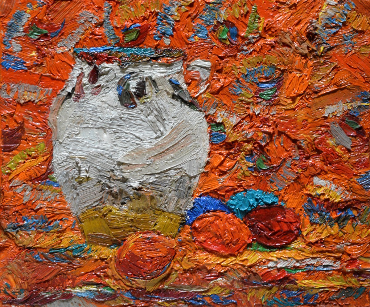 "Studiu. Natură statică de Paște" by Ștefan Mocanu, 2021, 250x300mm, ulei pe pânză