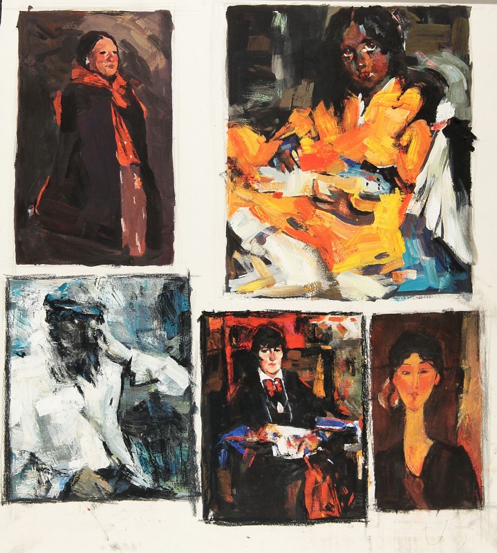 "Copies" by Oxana Țip, mixed technique on paper