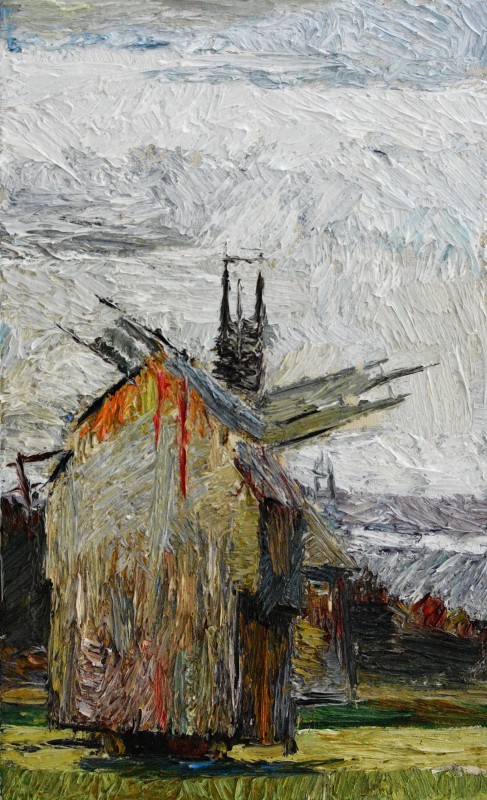 "Moară. Sibiu. Astra" by Ion Golubei, 2015, 390x240mm, ulei pe pânză