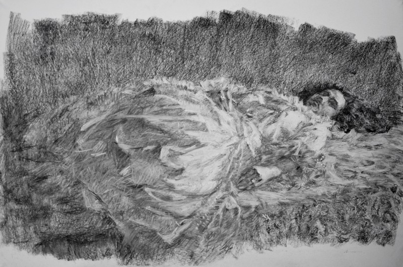 "Desen. Figură / semifigură. De lungă durată" by Adrian Diacon, 500x750mm, Russian sauce pe hârtie