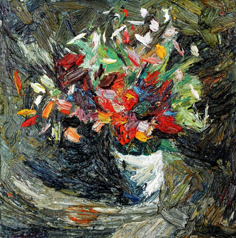 "Studiu flori" by Cristina Demian, 2016, 300x300mm, ulei pe pânză