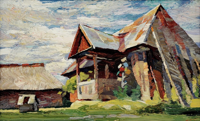 "Etude. Maramureș" by Anatol Ghimpu, 2004, 420x680mm, oil on canvas