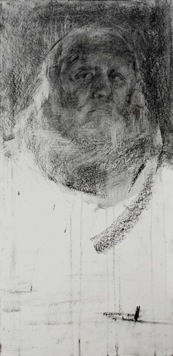 "Drawing. Portrait" by Nicoleta Derivolcov, 600x300mm, Russian sauce on paper