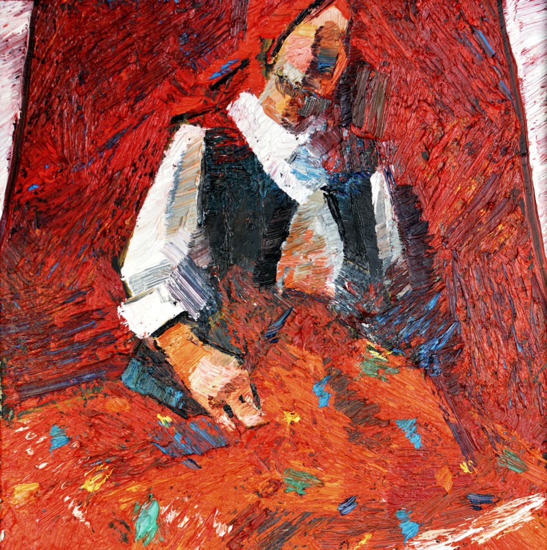 "Studiu. Semifigură" by Daniel Ceban, 2016, 300x300mm, oil on canvas