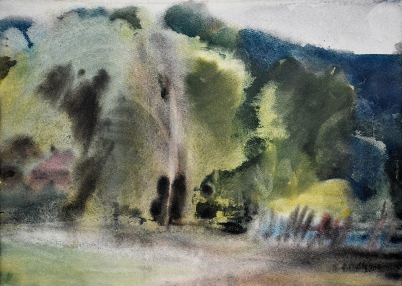 "Peisaj" by Vladimir Smirnov, acuarelă