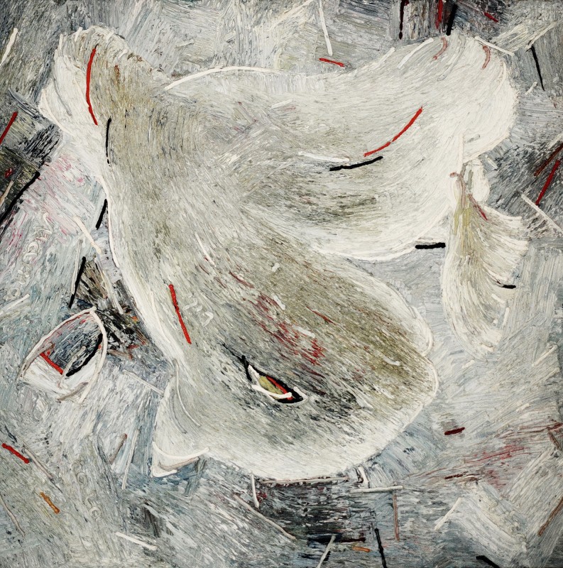 "Lilli, ita și Dănuț. Triptic" by Anatol Ghimpu, 1995, 950x950mm, oil on canvas