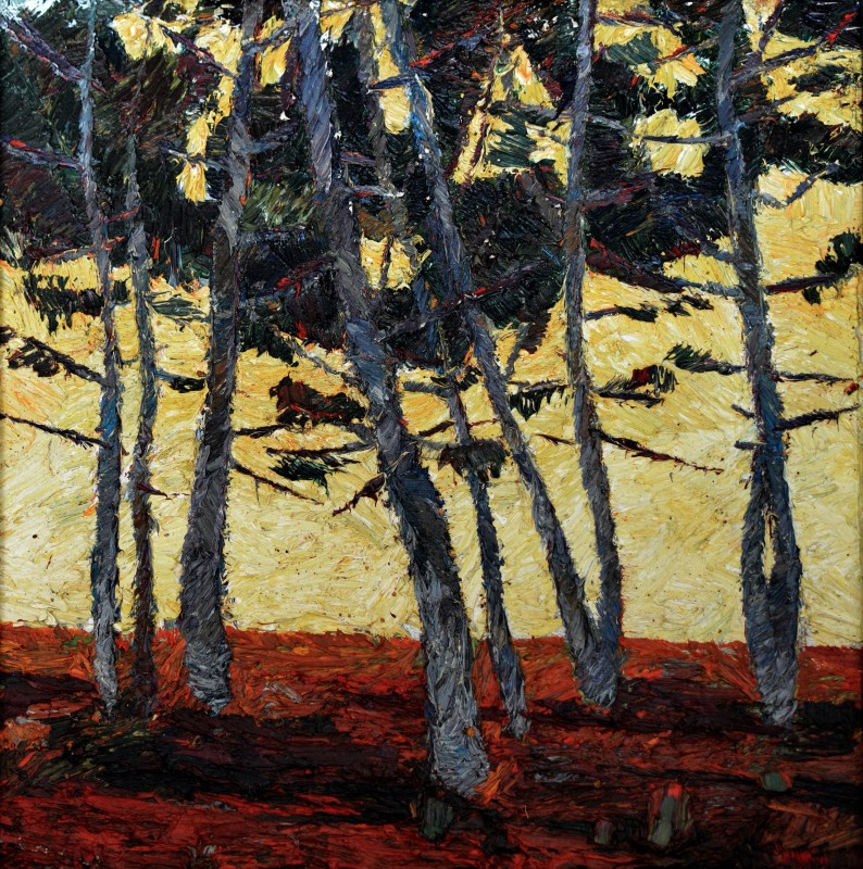 "Motiv. Pini" by Александра Cлапатиуc, 2009, 420x420mm, масло / холст
