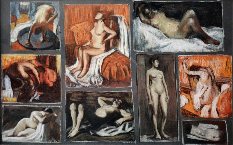 "Copii" by Nicoleta Stati, 2014, 500x800mm, pastel on paper