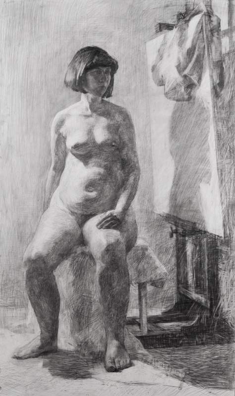 "Nud" by Павел Гросу, 2010, 1000x600mm, карандаш / бумага