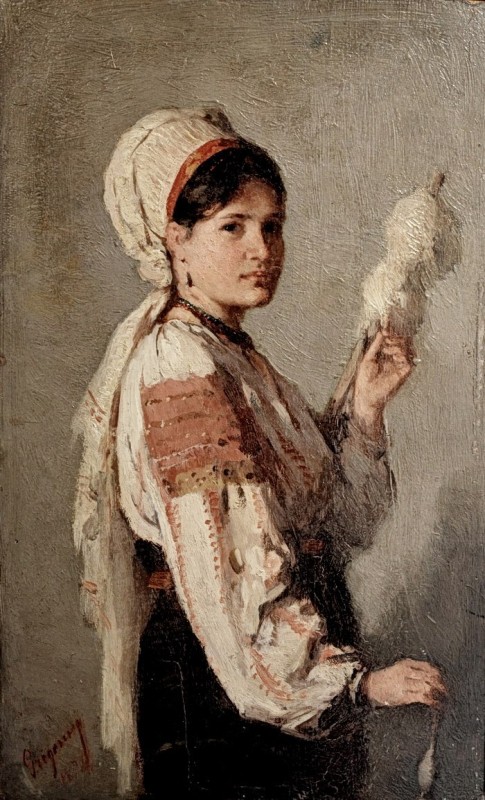 "Pictură. Figură / semifigură" by Nicolae Grigorescu