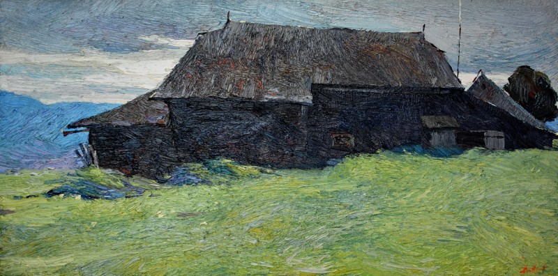 "Motiv. Humor" by Anatol Ghimpu, 1999, 420x840mm, ulei pe pânză
