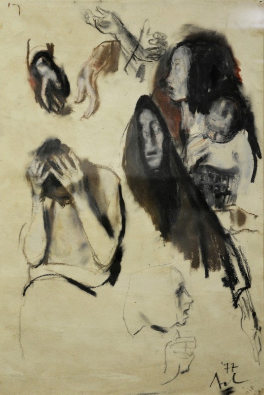 "Pictură" by Corneliu Baba, creion pe hârtie