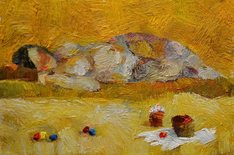 "Studiu. Nud" by Cristina Demian, 2017, 200x300mm, oil on canvas