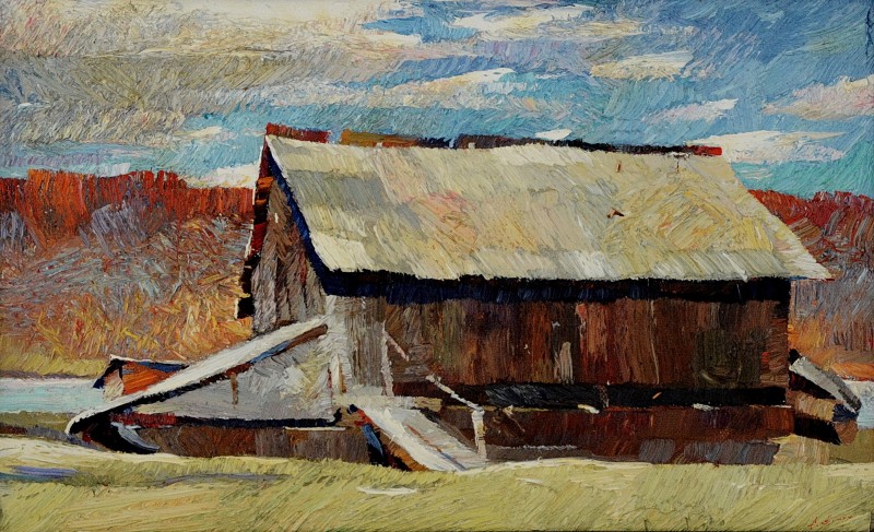 "Etude. Sibiu" by Anatol Ghimpu, 2004, 420x680mm, oil on canvas