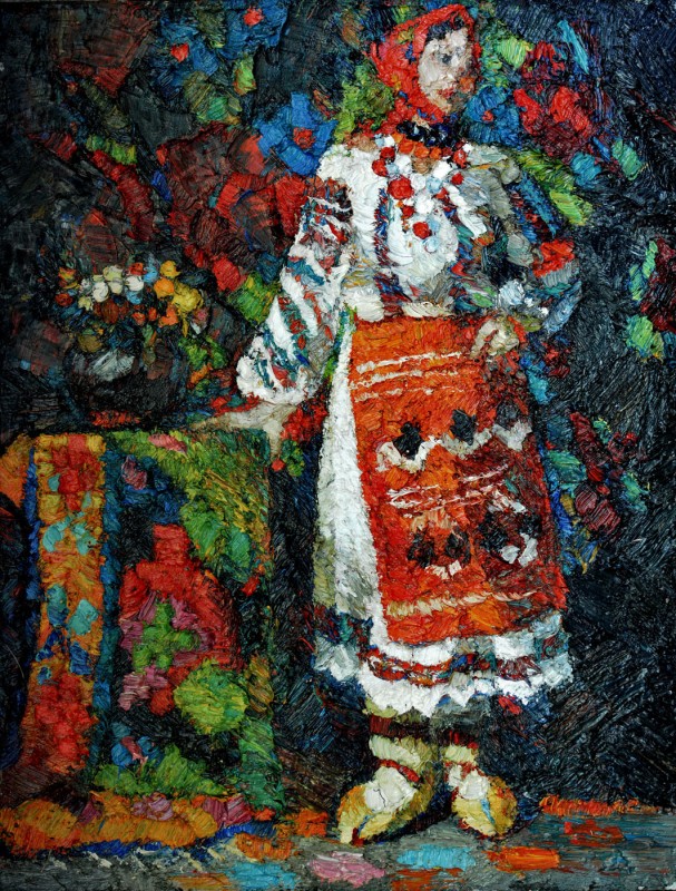 "Figură în național" by Veronica Crețu, 2009, 680x510mm, oil on canvas