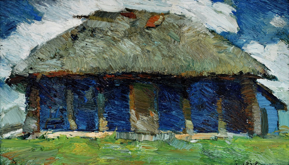 "Motiv. Căsuță" by Alexandru Untilov, 2014, 520x300mm, oil on canvas