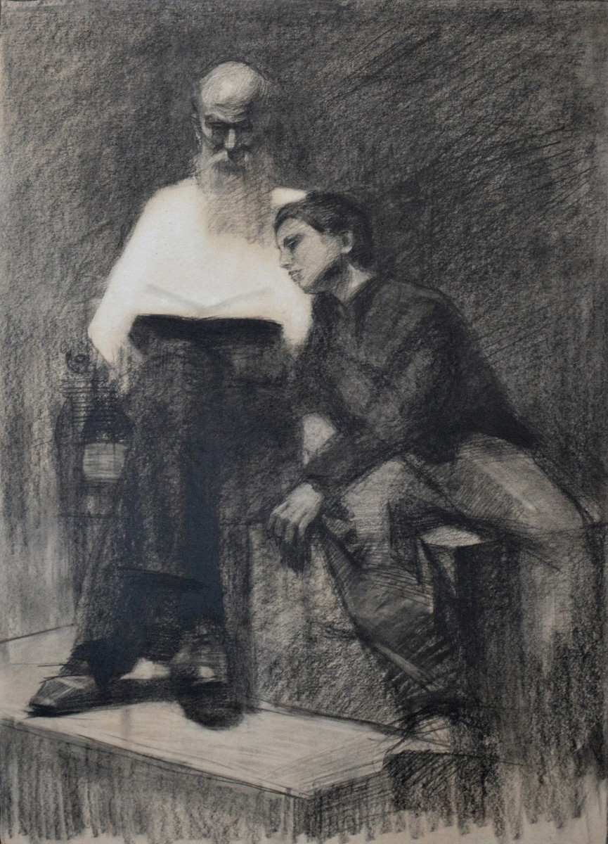 "Analiza operei de artă" by Victor Teslaru, 2014, 500x400mm, creion pe hârtie