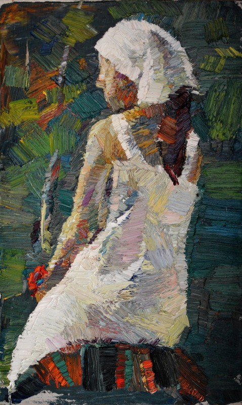 "Semifigură. Plein-air" by Vlada Cibuc, 2016, 420x470mm, oil on canvas