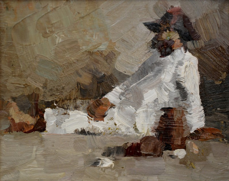 "Studiu. Figură" by Ioan Postică, 2015, 200x250mm, oil on canvas