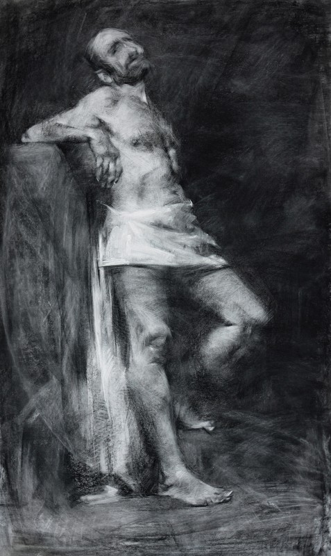 "Desen. Nud. De lungă durată" by Doina Mîndrean, 1000x500mm, Russian sauce pe hârtie