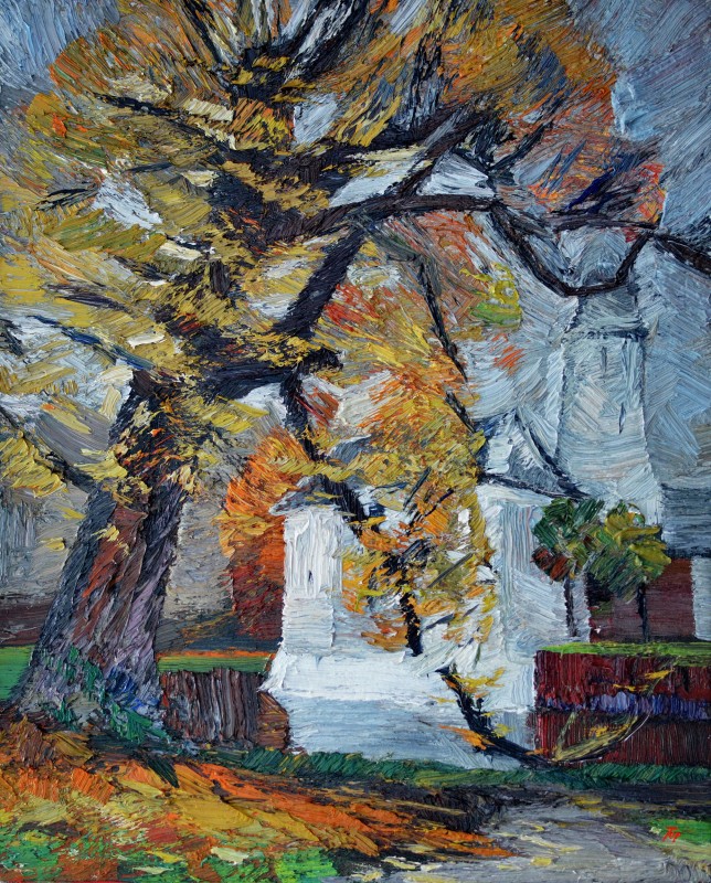 "The Fraeylemaborg" by Oxana Țip, 2020, 520x420mm, oil on canvas