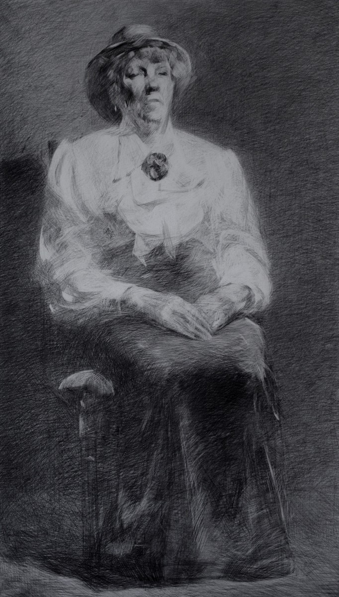 "Figură" by Cаролина Леагул, 2014, 700x400mm, карандаш / бумага