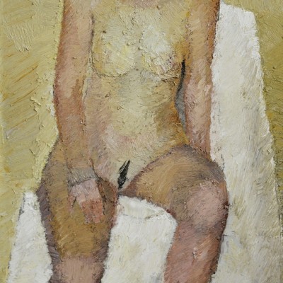 "Nude" by Alexandra Clapatiuc, 2009, 880x420mm, oil on canvas