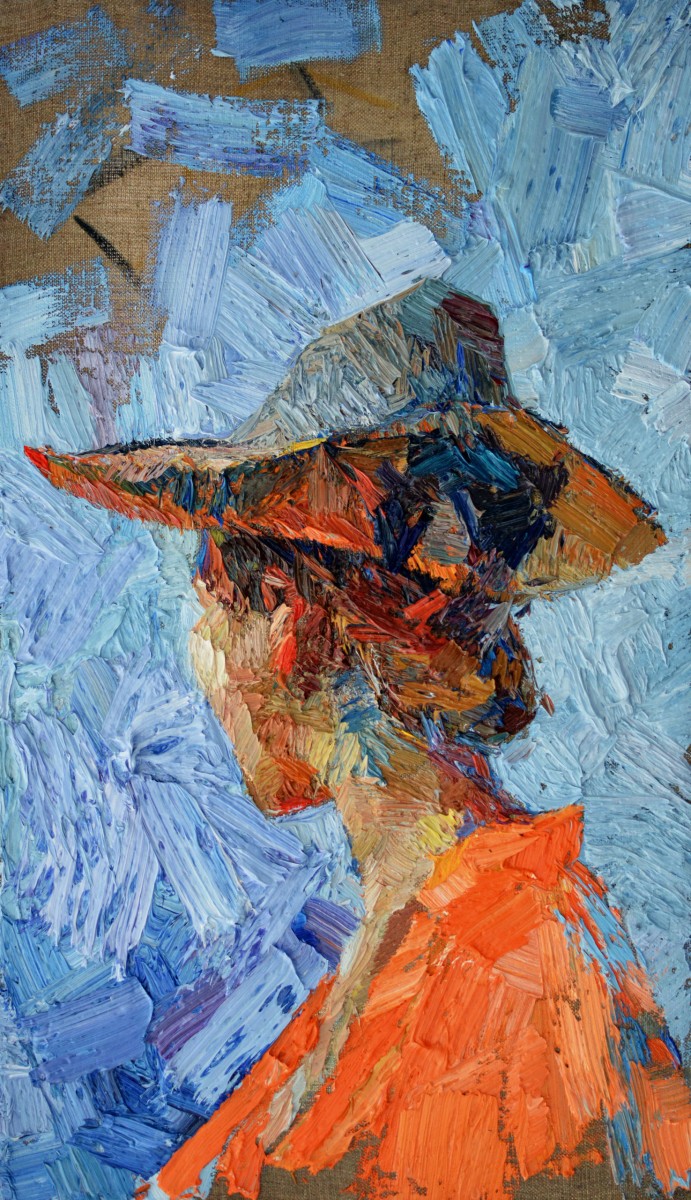 "Studiu. Portret" by Ștefan Mocanu, 2019, 520x300mm, ulei pe pânză