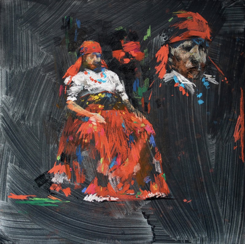 "Drawing. Figure" by Cezar Ciobanu, 400x400mm, pastel on paper