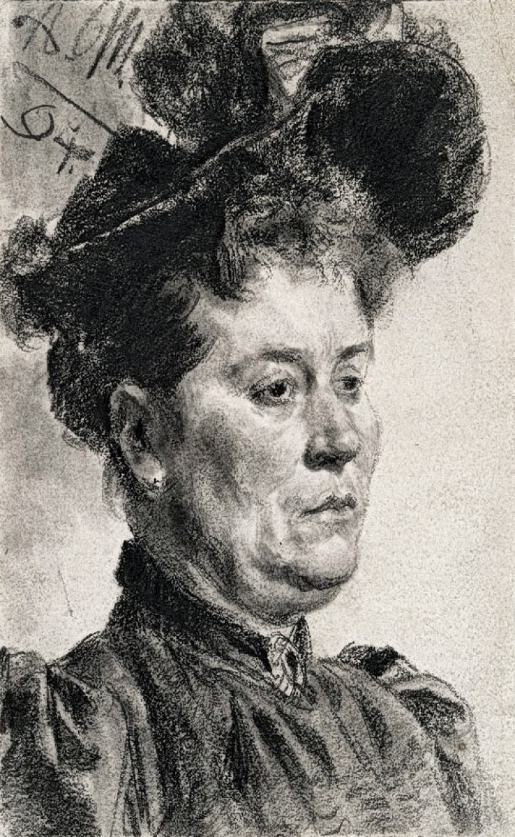 "Desen. Portret" by Adolf Menzel, creion pe hârtie