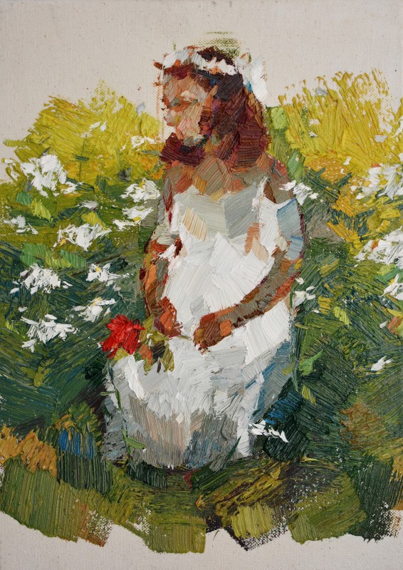 "Painting. Pleinair. Figure. Long term" by Daniela Nemțanu, 350x250mm, oil on canvas