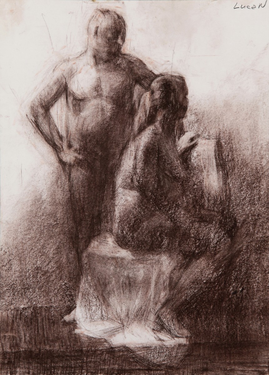 "Nud dublu" by Ниcолае Луcа, 2009, 400x300mm, соус / бумага