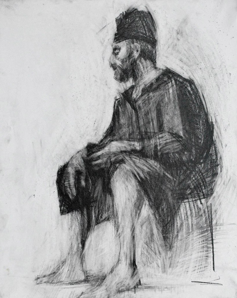 "Crochiu. Figură" by Ioan Postică, 2015, 500x400mm, creion pe hârtie