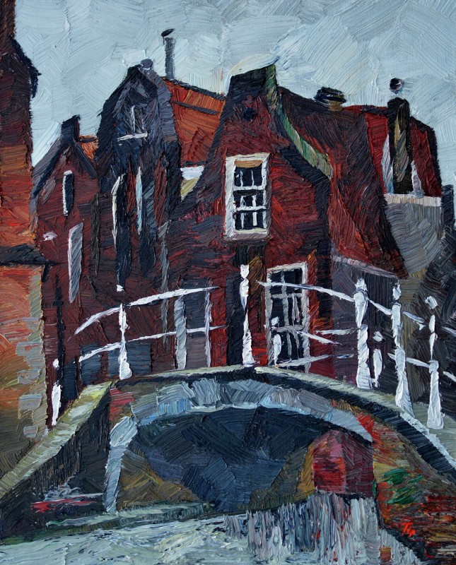 "House. Delft" by Oxana Țip, 2020, 520x420mm, oil on canvas