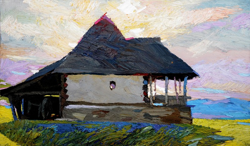 "Motiv. Râmnicu Vâlcea" by Anatol Ghimpu, 2014, 300x520mm, ulei pe pânză