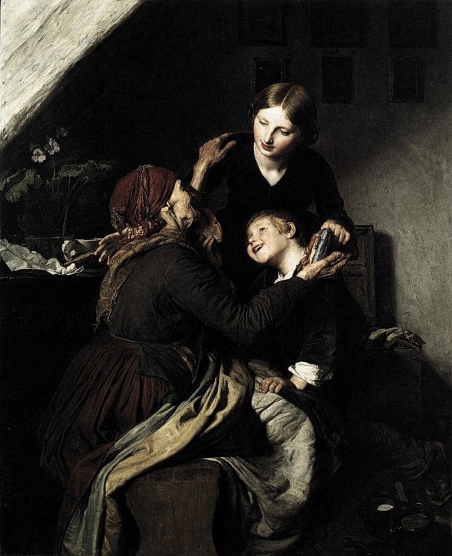 "Pictură. Oameni" by Ferdinand Georg Waldmüller