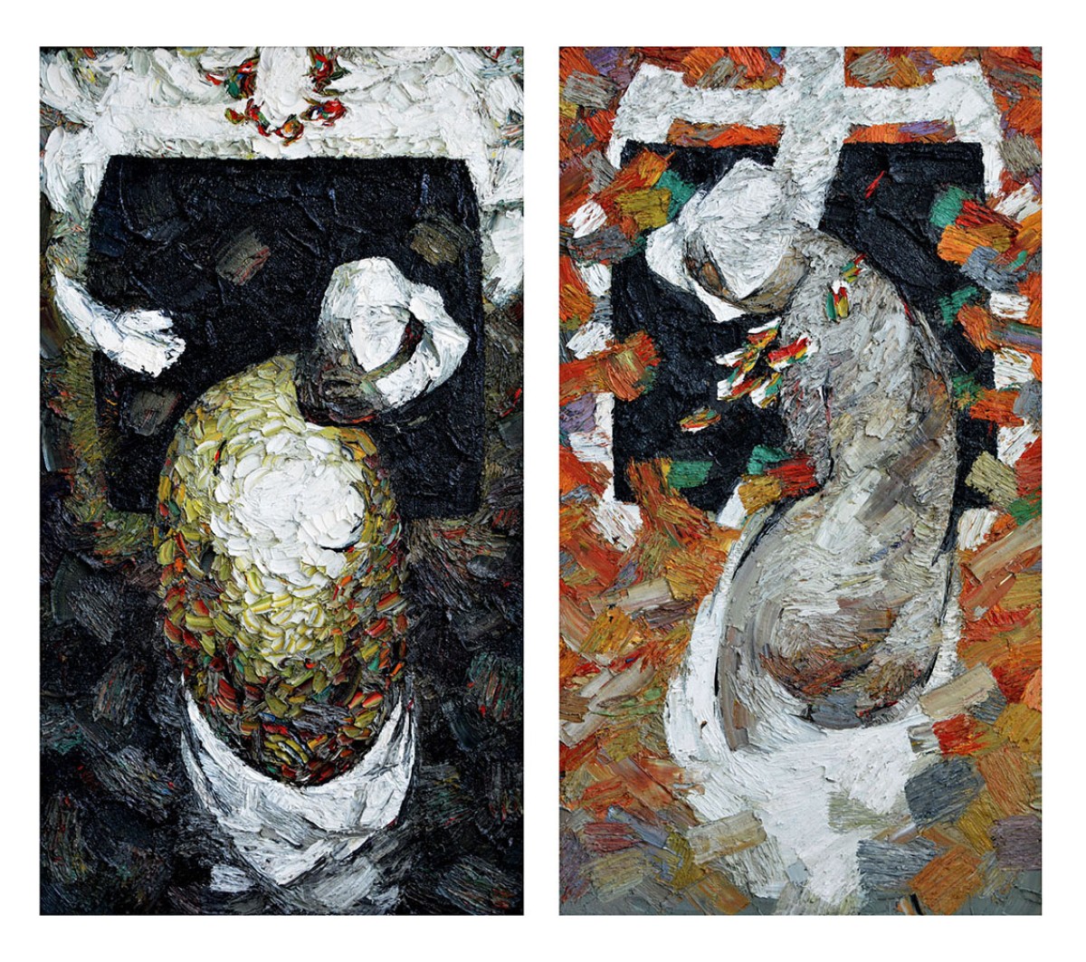 "Lucrarea de diplomă „În atelier’’(diptih)" by Cаролина Леагул, 2013, 1100x700/1100x700mm, масло / холст