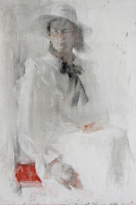 "Drawing. Portrait. Figure" by Maria Manchevici, 500x400mm, pastel on paper