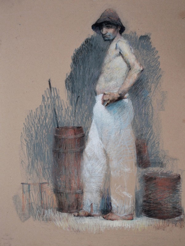 "Drawing. Figure. Long term" by Silviu Arap, 800x600mm, pastel on paper